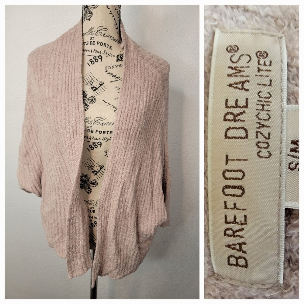 Barefoot dreams Cardigan S/M Cozychic Lite Ribbed Shrug Pink Tank